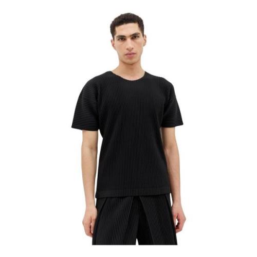 Geplooide Crewneck T-shirt Issey Miyake , Black , Heren