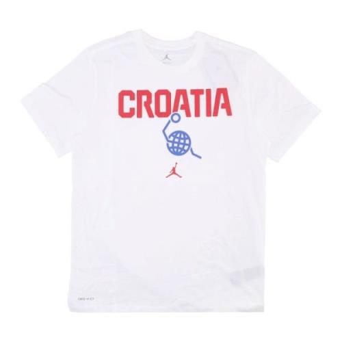 Kroatië Basketbalteam Tee Wit Jordan , White , Heren