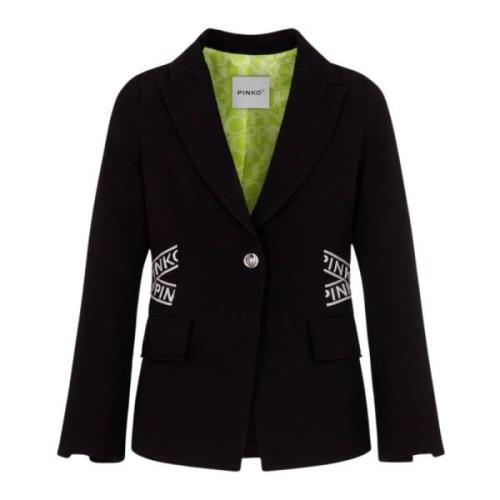 Zwarte Kinderjas Zuur Groene Contrast Pinko , Black , Dames