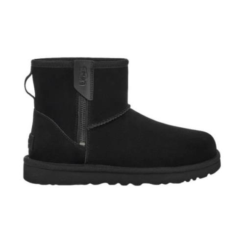 Zwarte Suède Enkellaars met Rits UGG , Black , Dames