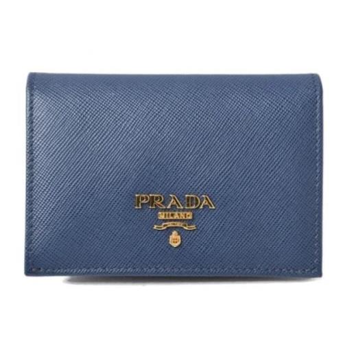 Pre-owned Leather wallets Prada Vintage , Blue , Heren