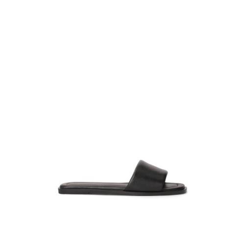 Zwarte muiltjes met slip-on op een platte zool Kazar , Black , Dames