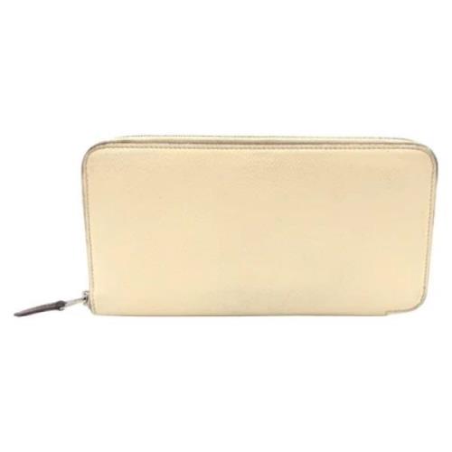 Pre-owned Leather wallets Hermès Vintage , White , Dames