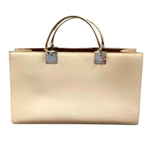 Pre-owned Leather handbags Salvatore Ferragamo Pre-owned , White , Dam...