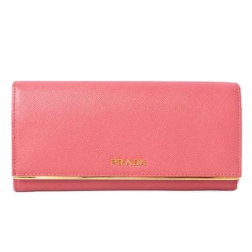 Pre-owned Leather wallets Prada Vintage , Pink , Dames