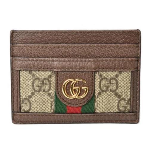 Pre-owned Leather wallets Gucci Vintage , Beige , Heren