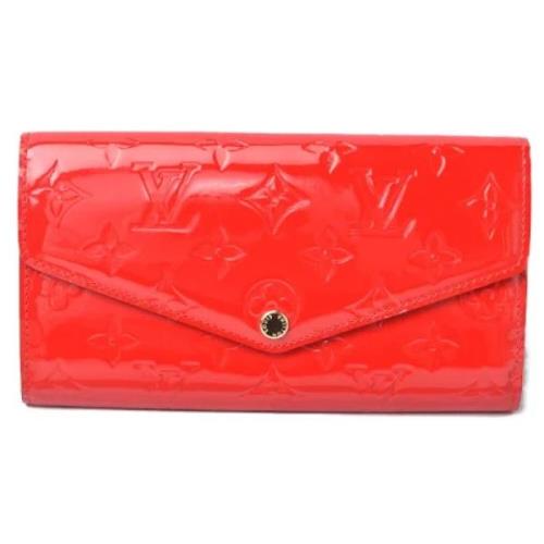 Pre-owned Leather wallets Louis Vuitton Vintage , Red , Dames