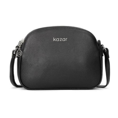 Kleine crossbody gemaakt van frontleer in zwarte kleur Kazar , Black ,...