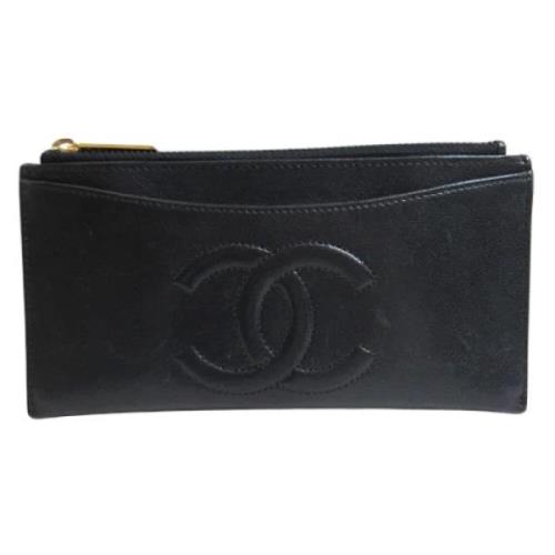 Pre-owned Leather wallets Chanel Vintage , Black , Dames