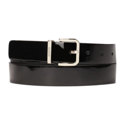 Glad gelakt riem met vierkante gesp Kazar , Black , Dames