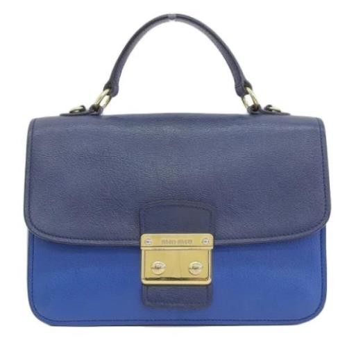 Pre-owned Leather handbags Miu Miu Pre-owned , Blue , Dames