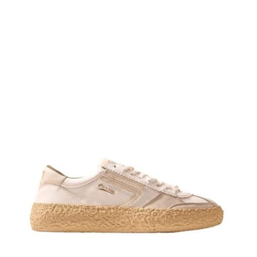 Eco Leer Witte Sneakers Gouden Details Puraai , White , Heren