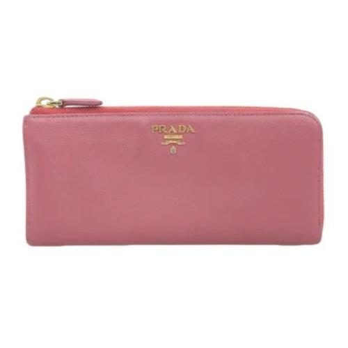 Pre-owned Leather wallets Prada Vintage , Pink , Dames