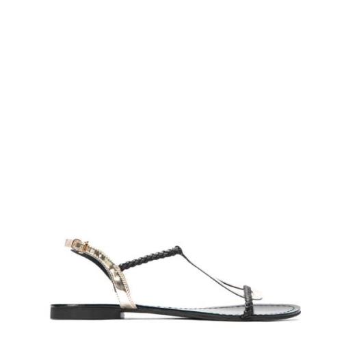 Zwarte en gouden sandalen voor dames Kazar , Yellow , Dames