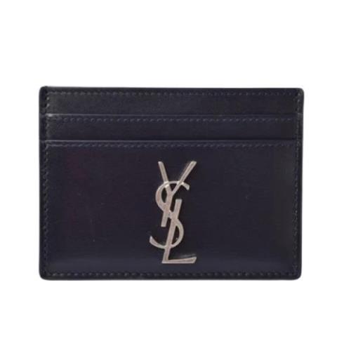 Pre-owned Leather wallets Yves Saint Laurent Vintage , Blue , Dames