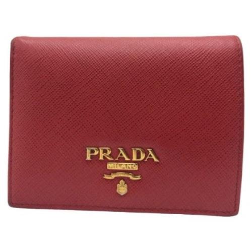 Pre-owned Leather wallets Prada Vintage , Red , Dames