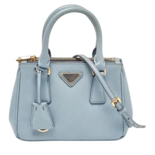 Pre-owned Leather totes Prada Vintage , Blue , Dames