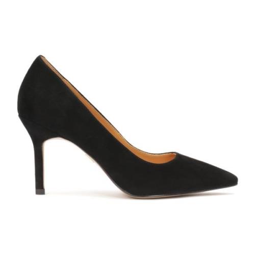 Zwarte suède miniHeren pumps Kazar , Black , Dames