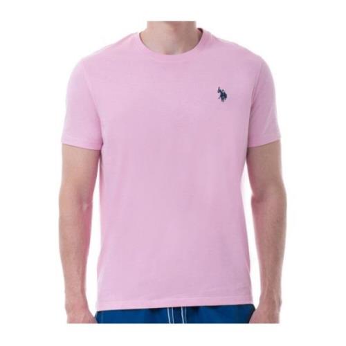 Geborduurd logo katoenen T-shirt Luca U.s. Polo Assn. , Pink , Heren