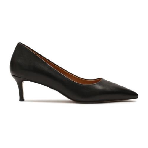 Zwarte lage hakken pumps Kazar , Black , Dames