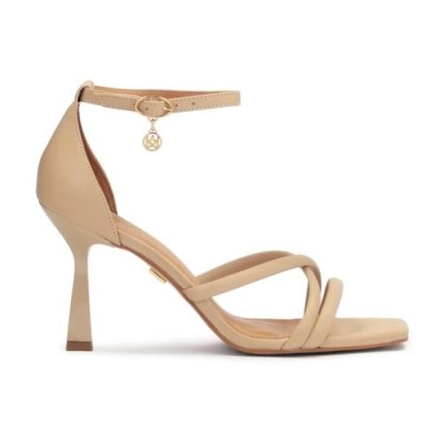 Minimalistische stijl beige sandalen Kazar , Beige , Dames