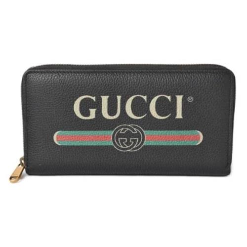 Pre-owned Leather wallets Gucci Vintage , Black , Dames