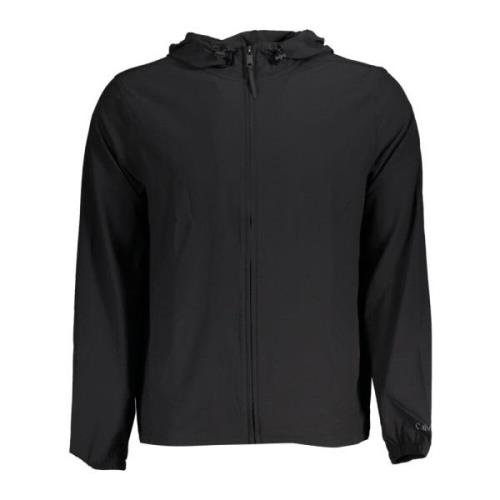 Sportieve Hoodie Zwart Waterdicht Logo Calvin Klein , Black , Heren