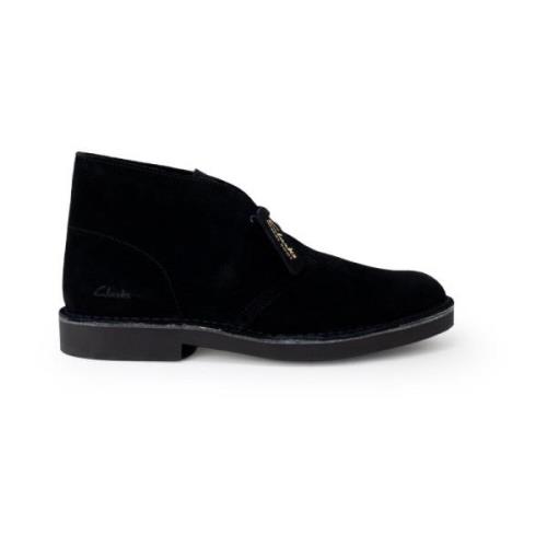 Zwarte leren veterschoenen enkellaarzen Clarks , Black , Heren