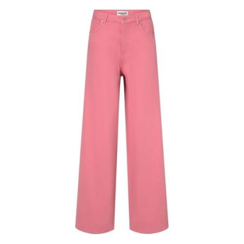 Roze Straight Broek Essentiel Antwerp , Pink , Dames