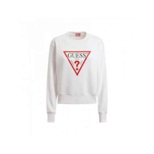 Casual Sweatshirt in Zwart Guess , White , Dames