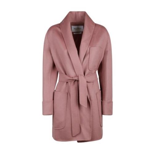 Roze Wol en Kasjmier Midi Jas Max Mara , Pink , Dames