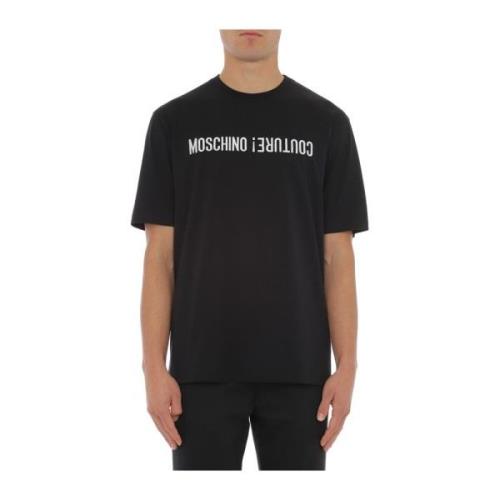 Zwarte Stijlvolle Shirt Moschino , Black , Heren