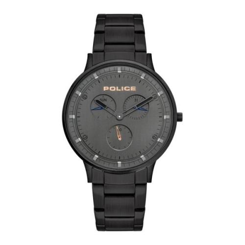 Herenhorloge Zwart Roestvrij Staal Police , Black , Heren