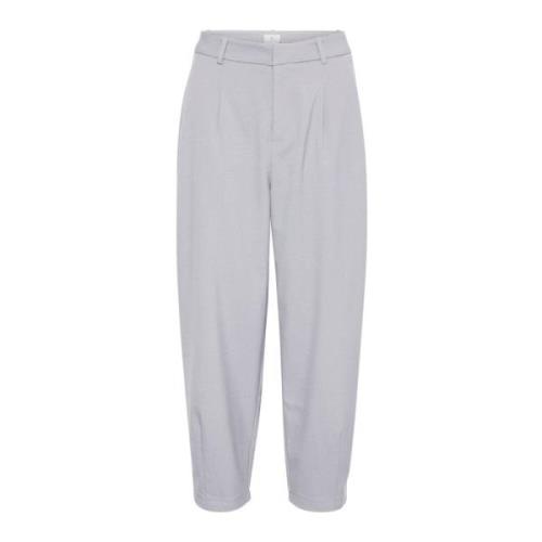 Hoge Taille Cropped Broek Grijs Melange Kaffe , Gray , Dames