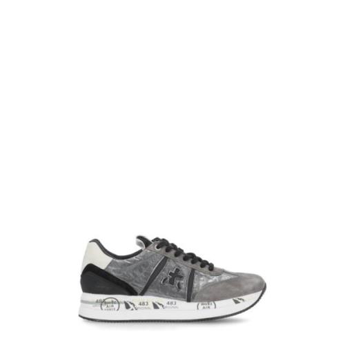 Grijze Witte Leren Tech Fabric Sneakers Premiata , Gray , Dames