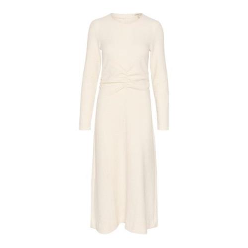 Elegante Gedrapeerde Jurk Whisper White InWear , White , Dames