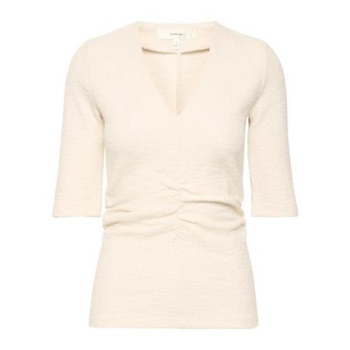 Gedrapeerd V-hals Top Whisper White InWear , White , Dames