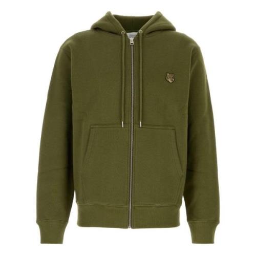 Groene Fox Head Patch Hoodie Maison Kitsuné , Green , Heren