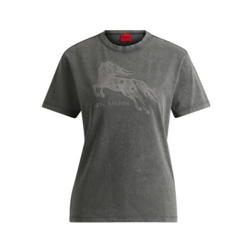 Stijlvol T-shirt voor mannen Hugo Boss , Gray , Dames