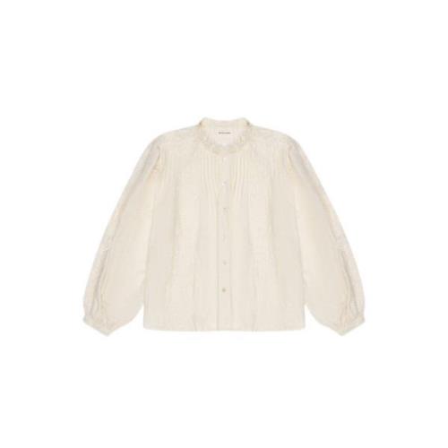 Geborduurde Katoen-Zijden Blouse Vanille Room The New Society , Beige ...