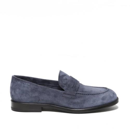 Blauwe Suède Loafer Schoenen Alexander Hotto , Blue , Heren