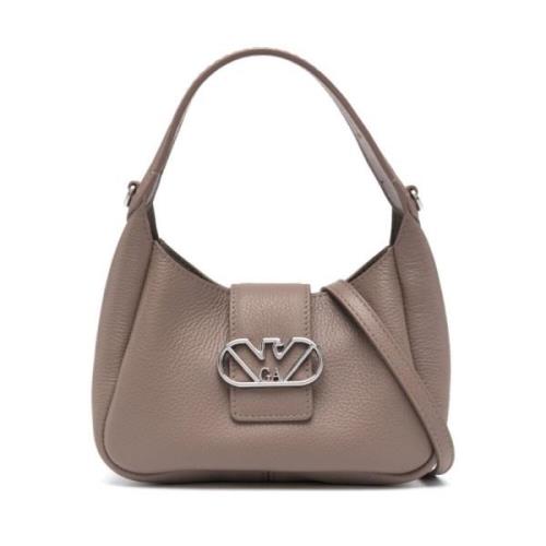 Gestructureerde Leren Schoudertas Dove Grey Emporio Armani , Gray , Da...