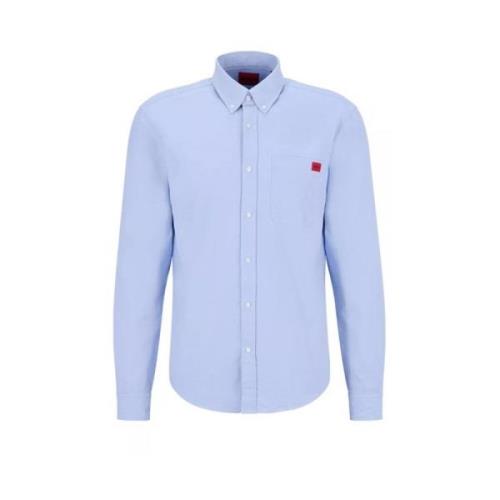 Blauw Herenoverhemd Klassiek Geruit Hugo Boss , Blue , Heren