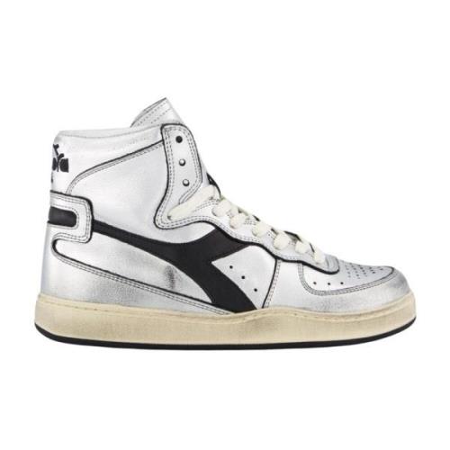 Zilver Metallic Basket Sneakers Diadora , Gray , Dames