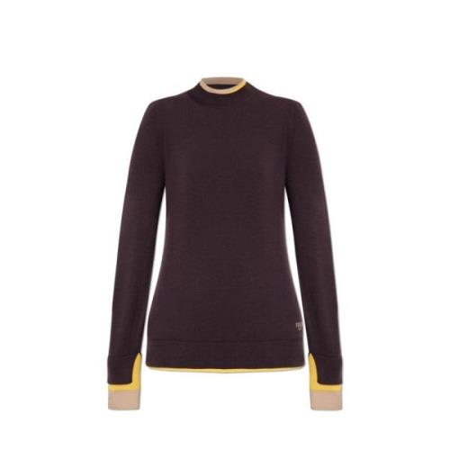 Ronde Hals Jersey Top Fendi , Brown , Dames