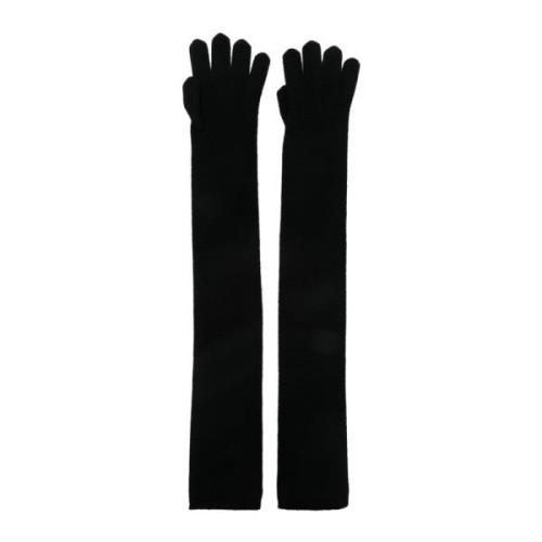 Kasjmier Gebreide Zwarte Handschoenen Ellebooglengte Max Mara , Black ...