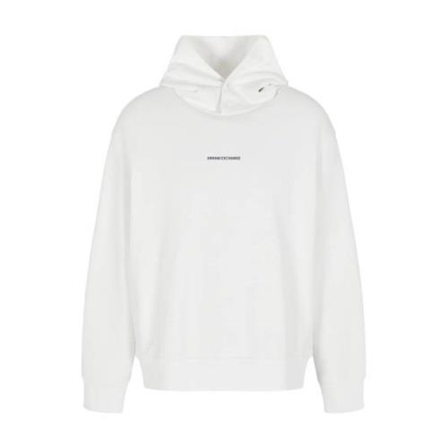 Witte Hoodie Verhoog Stijl Armani Exchange , White , Heren