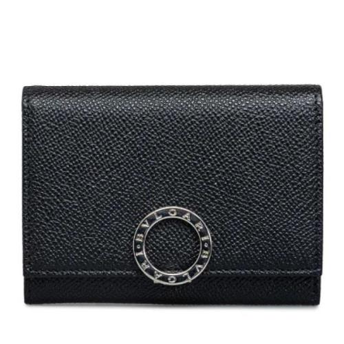 Pre-owned Leather wallets Bvlgari Vintage , Black , Heren