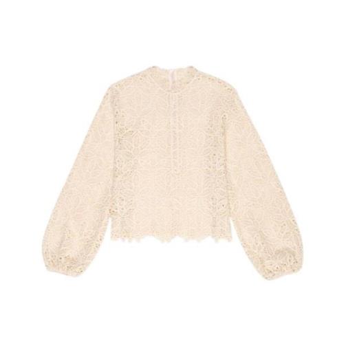 Vanilla Cream Crochet Blouse Set The New Society , Beige , Dames