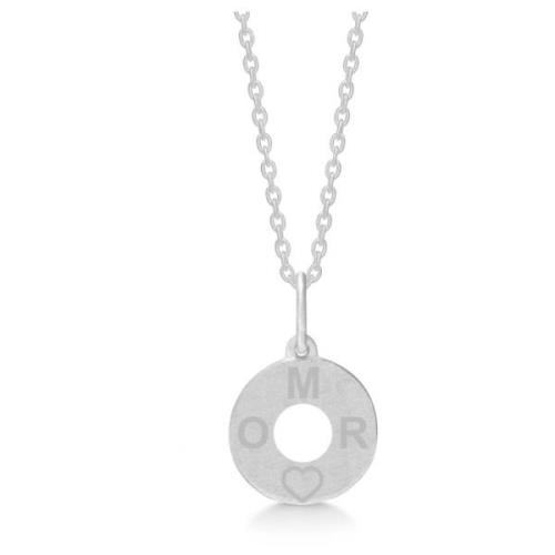 Cirkel MOR Ketting Zilver Hart Frk. Lisberg , Gray , Dames